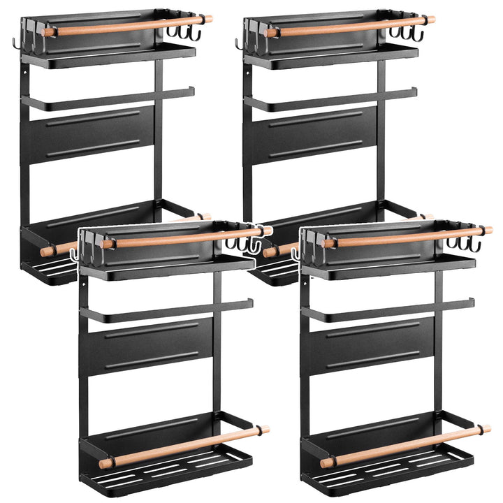 Estante magnético Maclean para frigorífico/lavadora, negro, 12 kg máx., MC-910, 4 piezas