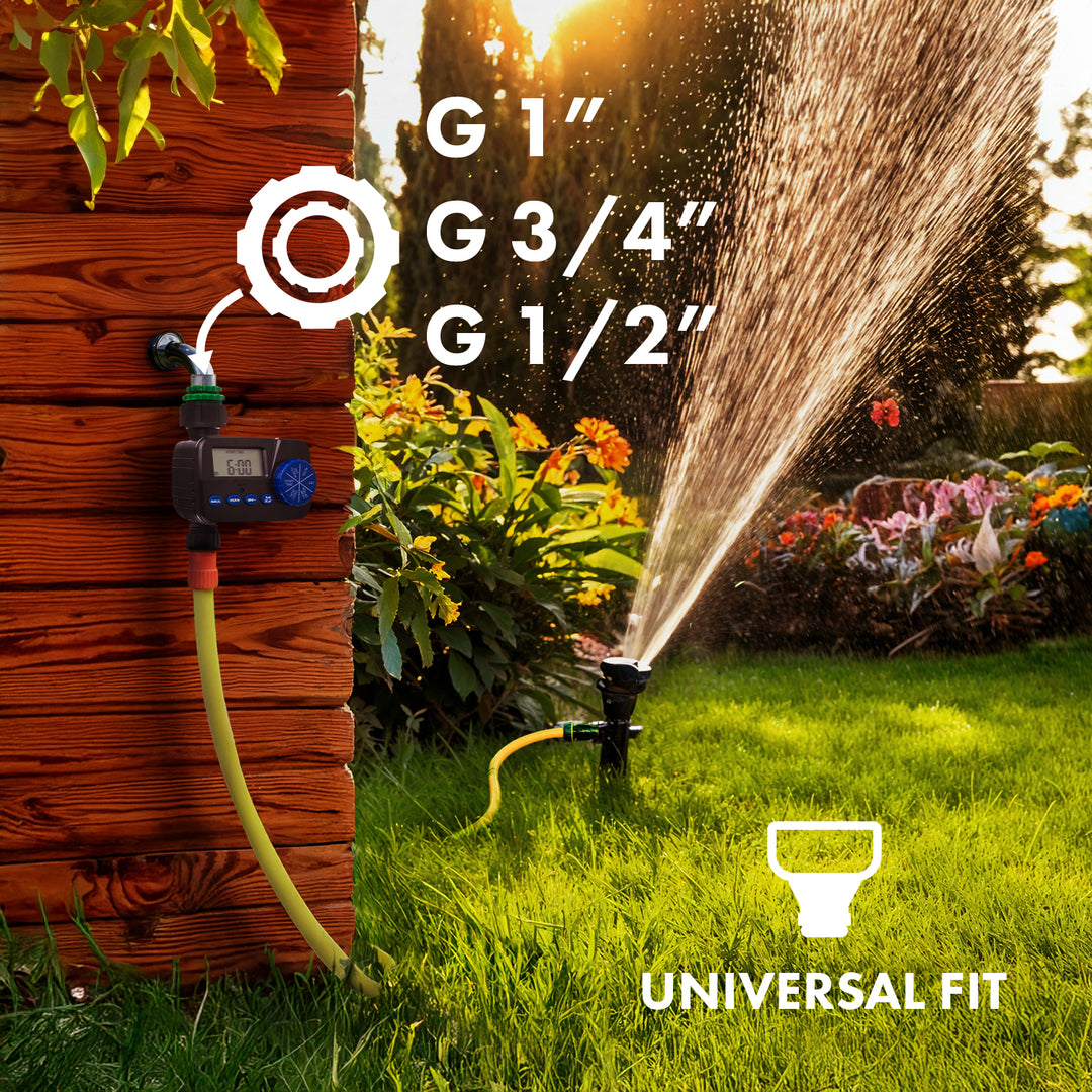 Controlador electrónico de riego GreenBlue, programador, fuente de alimentación 2x1,5V AA, GB390 + 2x pila alcalina Varta Industrial AA