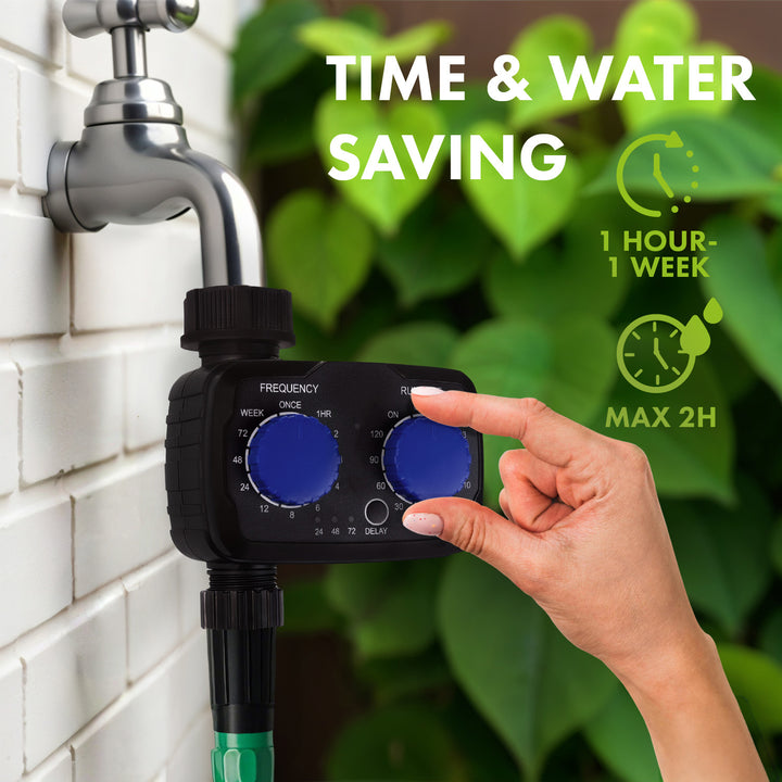 Controlador electrónico de riego GreenBlue, programador, fuente de alimentación 2x 1,5V AA, GB391 + 2x pilas alcalinas Varta Industrial AA