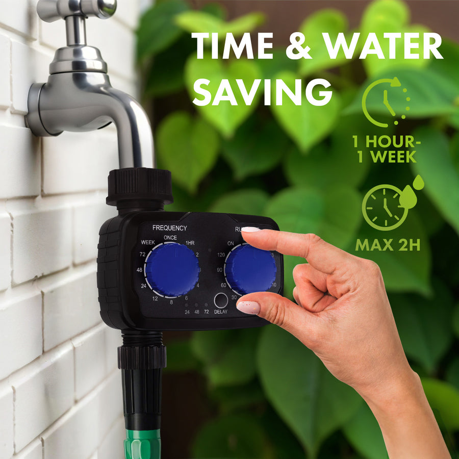Controlador electrónico de riego GreenBlue, programador, fuente de alimentación 2x 1,5V AA, GB391 + 2x pilas alcalinas Varta Industrial AA