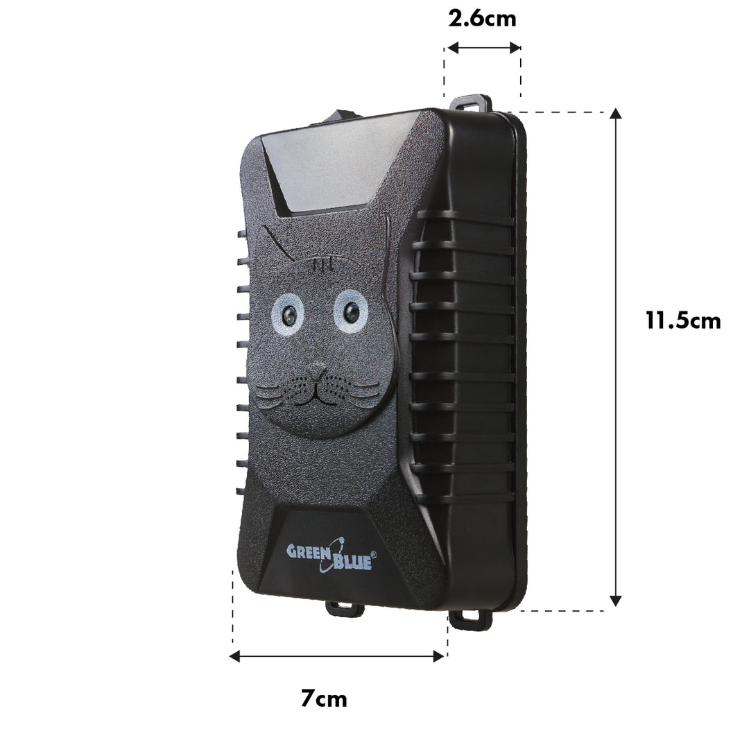 Ahuyentador de roedores y martas GreenBlue GB725 con ultrasonidos y LED + 4 pilas AA Varta Industrial
