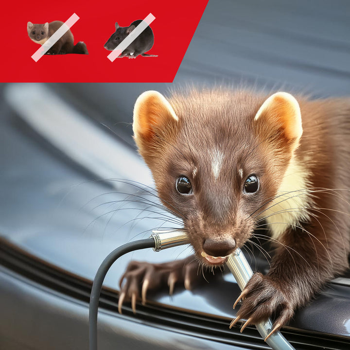 Ahuyentador de roedores y martas GreenBlue GB725 con ultrasonidos y LED + 4 pilas AA Varta Industrial