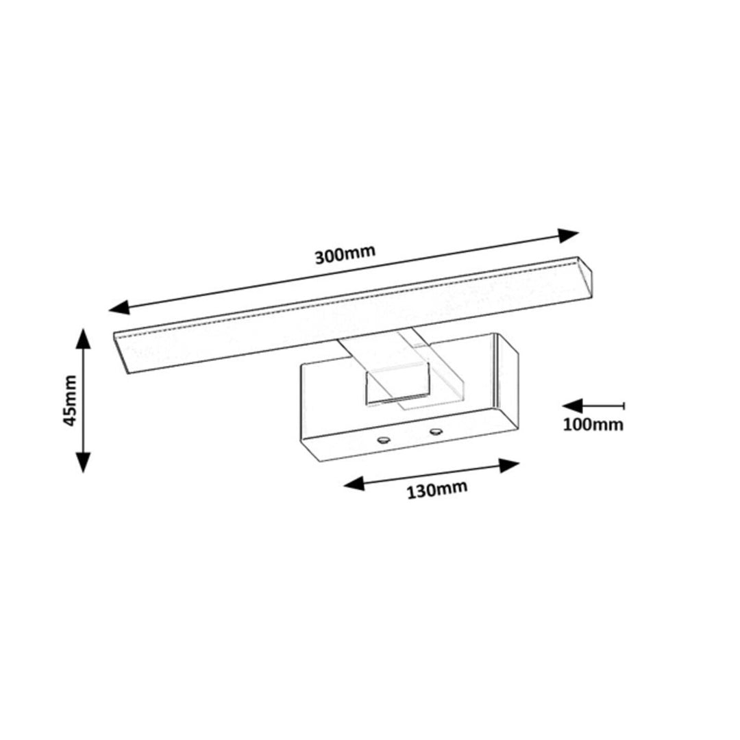 Rabalux lámpara de baño, potencia 6W, blanco natural 4000W, IP44. negro, Loric