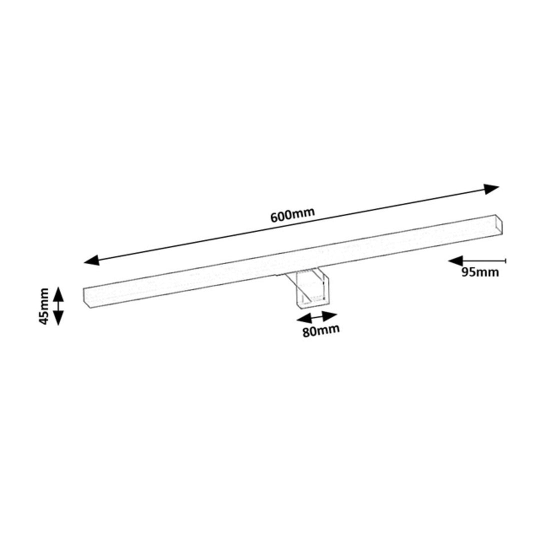 Lámpara de baño Rabalux, potencia 9 W, blanco natural 4000 K, IP44, cromada, Oliro