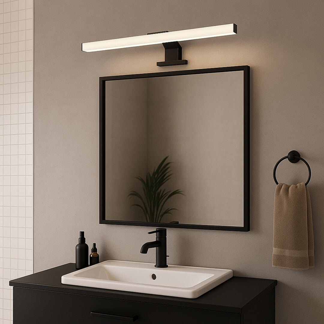 Rabalux lámpara de baño, potencia 9W, blanco natural 4000K, IP44. negro, Oliro