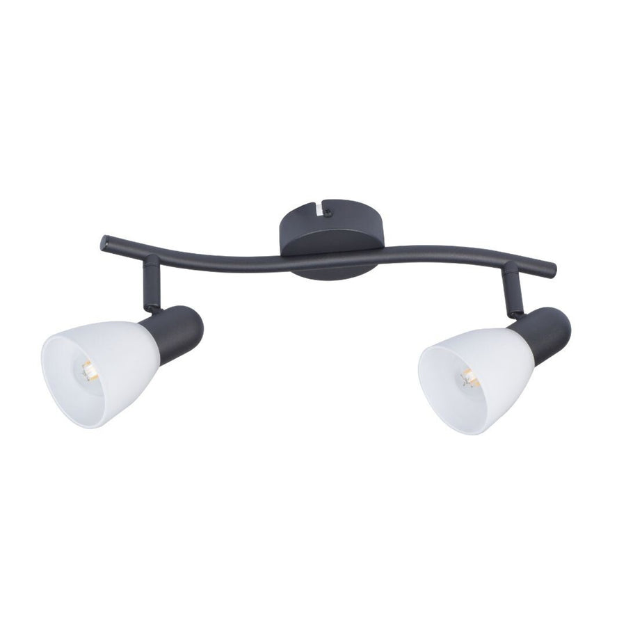 Lámpara de techo Rabalux, spot, 2x rosca E14, IP20, negra, Soma