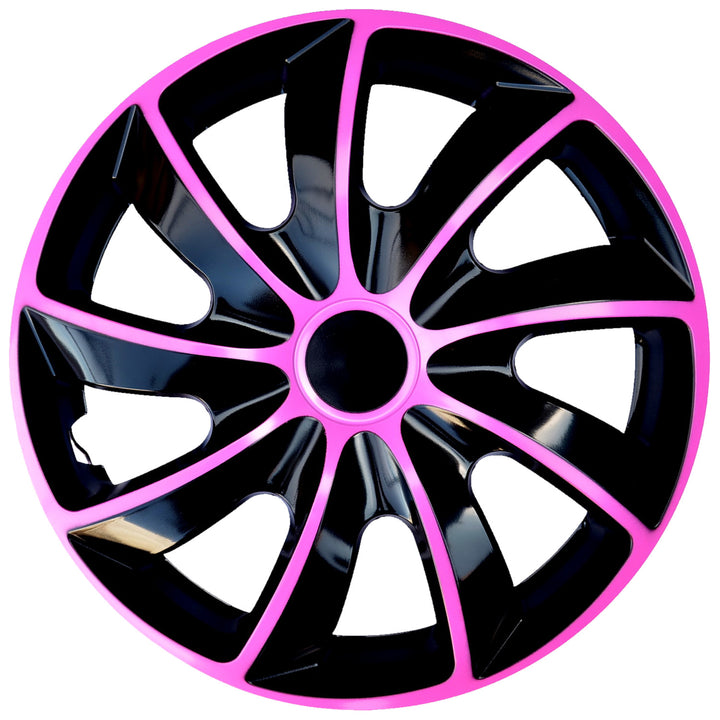 Tapacubos universal 13'' NRM QUAD BiColor negro/rosa 1 pieza
