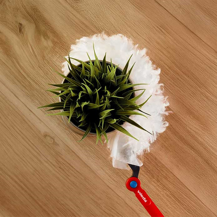 Escoba Vileda Flex&Catch, mango largo, 1 recambio incluido, antideslizante, cabeza flexible, 179434