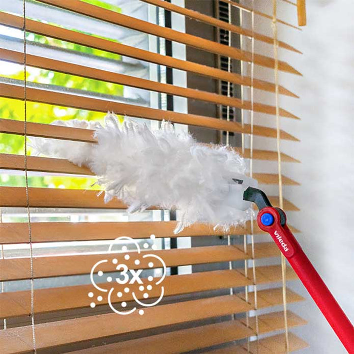 Escoba Vileda Flex&Catch, mango largo, 1 recambio incluido, antideslizante, cabeza flexible, 179434