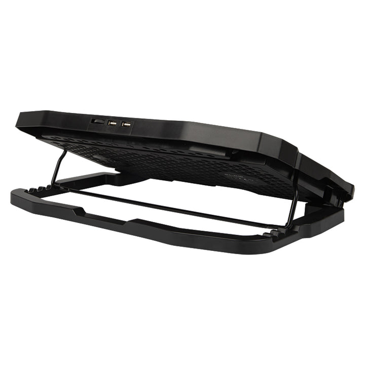 Soporte de refrigeración para portátil Blow Hurricane, cuatro ventiladores, iluminación roja, concentrador USB integrado