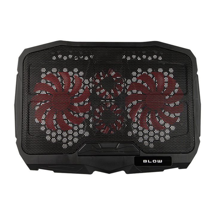 Soporte de refrigeración para portátil Blow Hurricane, cuatro ventiladores, iluminación roja, concentrador USB integrado