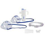 Juego de accesorios de inhalación/nebulización Omnibus, nebulizador grande de 12 ml, color azul, 5 filtros de repuesto, control de velocidad