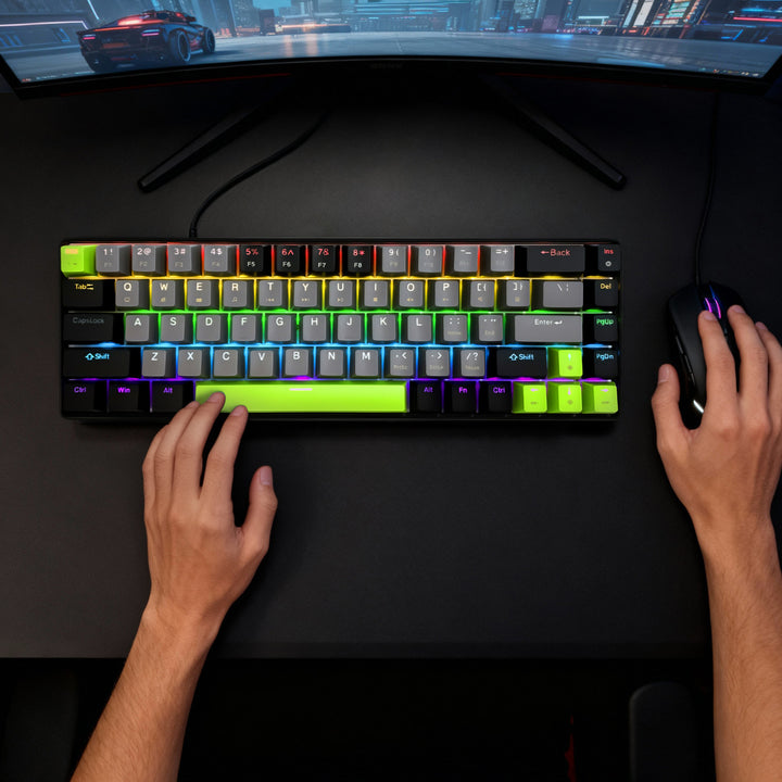 Teclado mecánico 60% RED CORE MX60 MT1260, iluminación de teclas, Mediatech