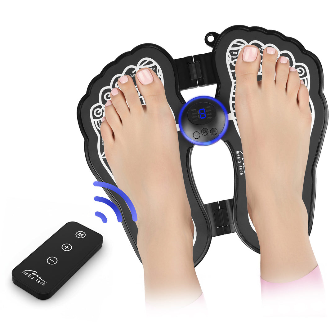 Aparato de masaje de pies Media-Tech, masaje mediante electroestimulación EMS, 8 modos, 19 niveles de intensidad, MT6527