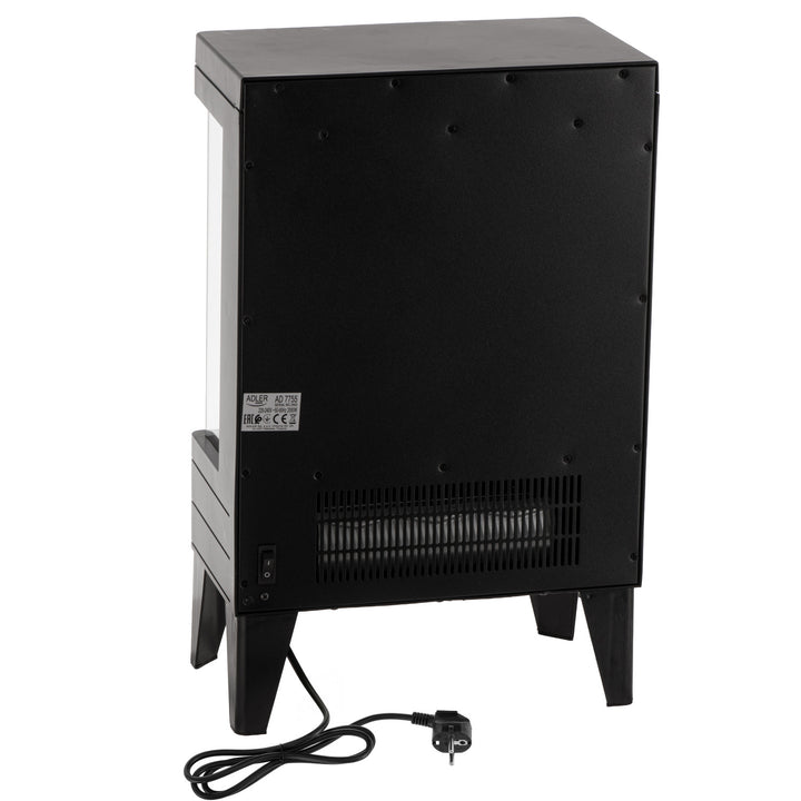 Chimenea eléctrica LED con mando a distancia, 2 potencias de calefacción 1000W/2000W, termostato, Adler AD 7755
