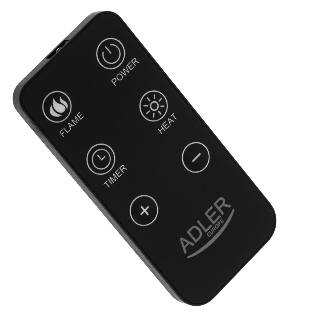 Chimenea eléctrica LED con mando a distancia, 2 potencias de calefacción 1000W/2000W, termostato, Adler AD 7755