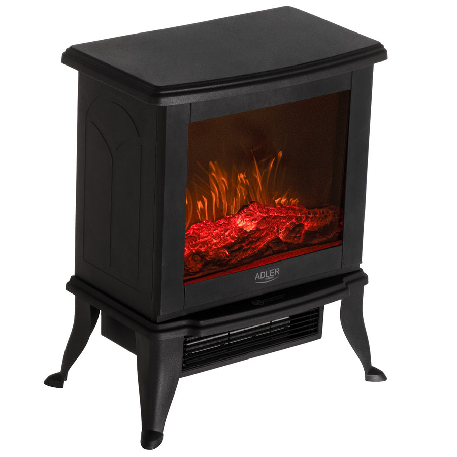 Chimenea eléctrica Adler, 2 niveles de calefacción, potencia máx. 1800W, termostato, efecto llama 3D, AD 7754