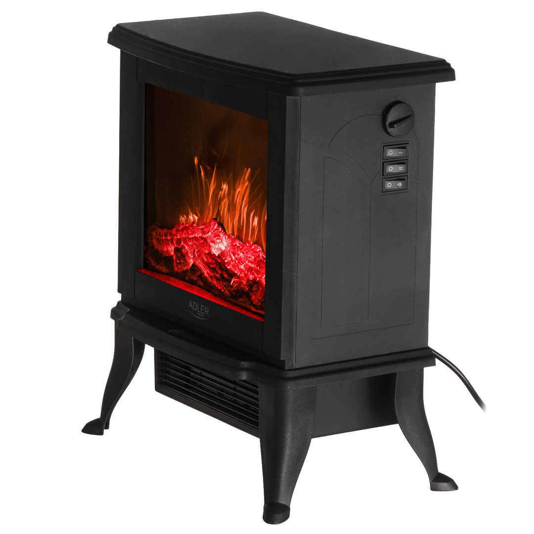 Chimenea eléctrica Adler, 2 niveles de calefacción, potencia máx. 1800W, termostato, efecto llama 3D, AD 7754