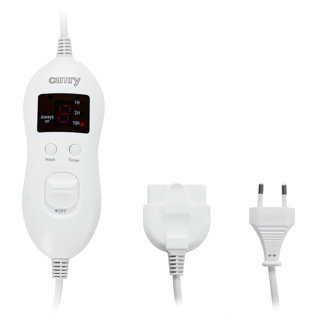 Manta eléctrica Camry, para 2 personas, dimensiones 150x160cm, 8 niveles de calefacción, potencia 2 x 60W, gris, CR 7417