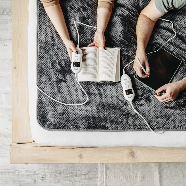 Manta eléctrica Camry, para 2 personas, dimensiones 150x160cm, 8 niveles de calefacción, potencia 2 x 60W, gris, CR 7417