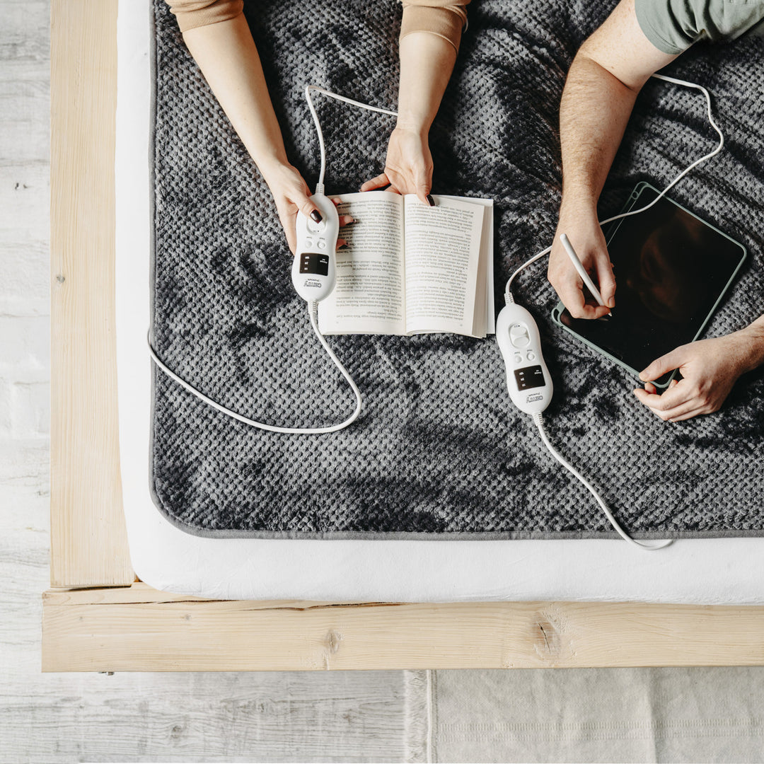 Manta eléctrica Camry, para 2 personas, dimensiones 150x160cm, 8 niveles de calefacción, potencia 2 x 60W, gris, CR 7417