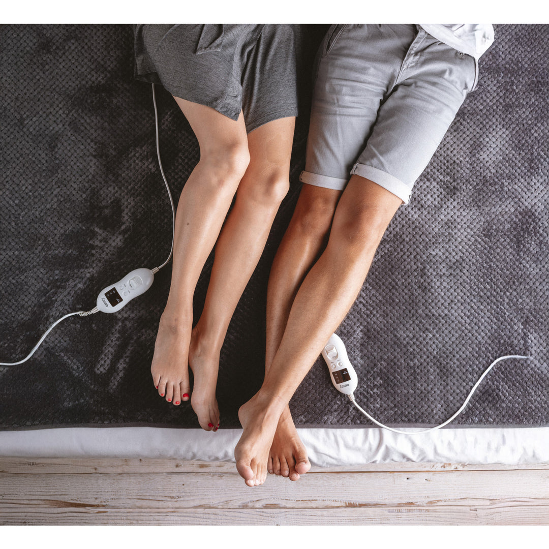 Manta eléctrica Camry, para 2 personas, dimensiones 150x160cm, 8 niveles de calefacción, potencia 2 x 60W, gris, CR 7417