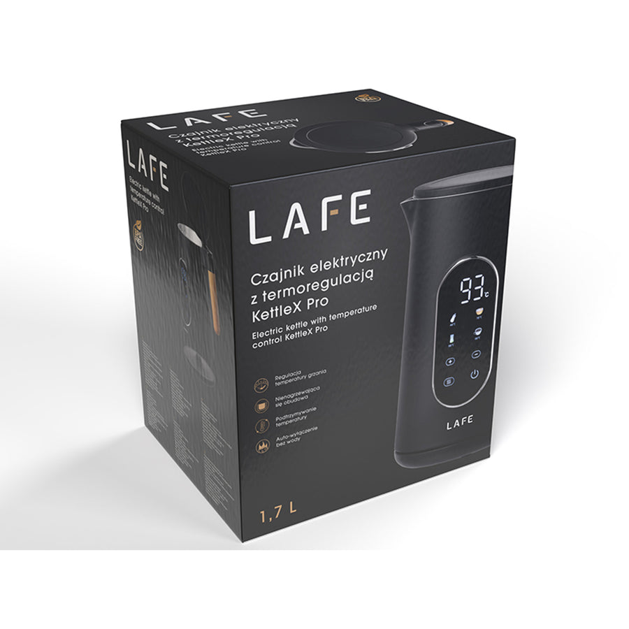 Hervidor eléctrico Lafe, control de temperatura, doble pared, capacidad 1,7L, potencia máx. 2200W, KettleX Pro