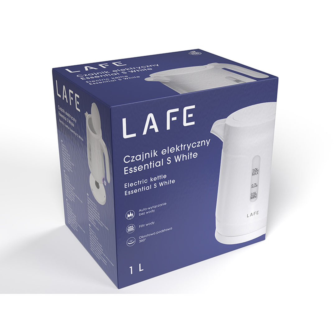 Hervidor eléctrico Lafe, capacidad 1L, potencia 1500W, blanco, Essential S