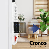 Calefactor por infrarrojos Cronos, 330W, blanco, antialérgico, ultrafino, superficie mate, calienta una superficie de hasta 12m2, Synthelith PRO CRP-330TWP Blanco
