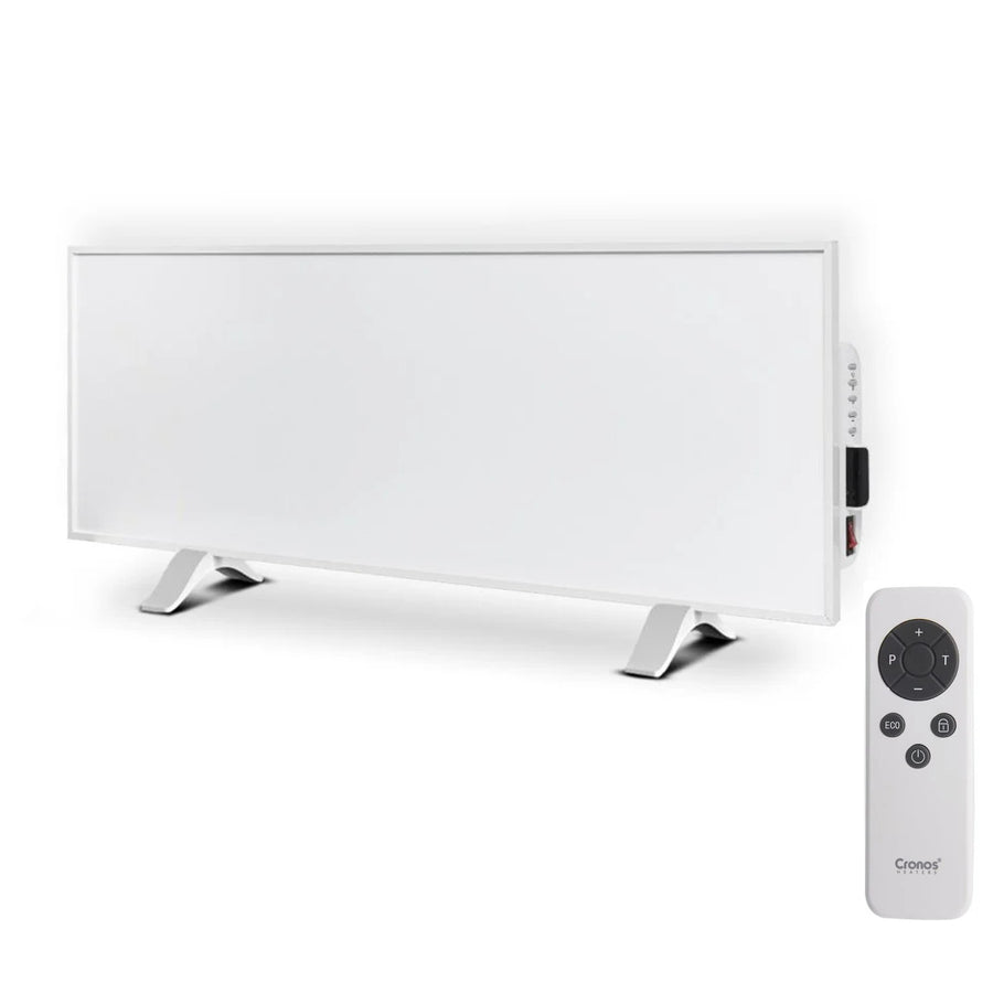 Calefactor por infrarrojos Cronos, 330W, blanco, antialérgico, ultrafino, superficie mate, calienta una superficie de hasta 12m2, Synthelith PRO CRP-330TWP Blanco