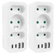 Toma de corriente x3 + 4xUSB Maclean, divisor de 3 tomas, 2xUSB A, 2xUSB C PD 20W, 1x16A + 2x6A, MCE248 F/W, 2 piezas