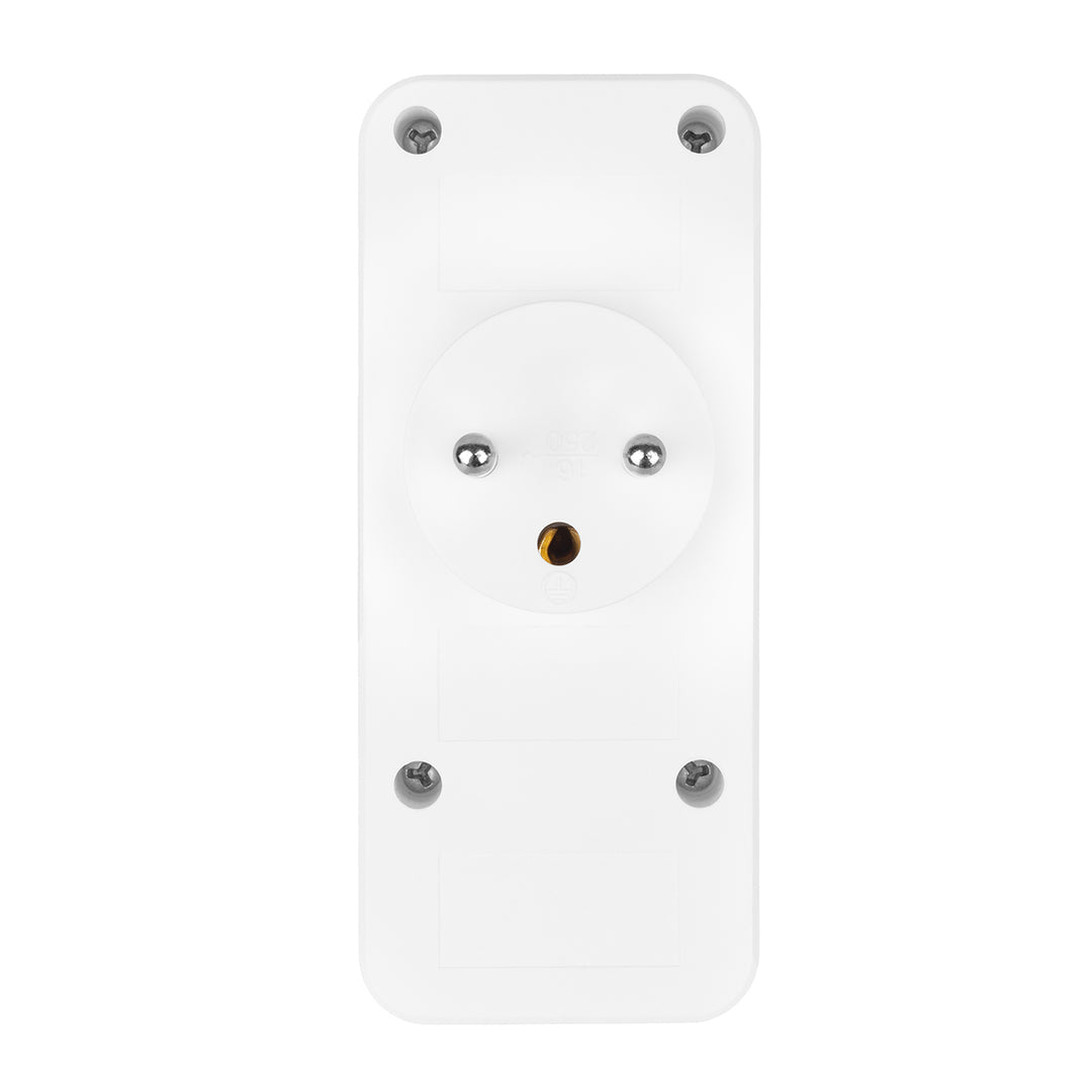 Toma de corriente x3 + 4xUSB Maclean, divisor de 3 tomas, 2xUSB A, 2xUSB C PD 20W, 1x16A + 2x6A, MCE248 F/W, 3 piezas