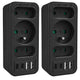 Toma de corriente x3 + 4xUSB Maclean, divisor de 3 tomas, 2xUSB A, 2xUSB C PD 20W, 1x16A + 2x6A, MCE248 F/B, 2 unidades