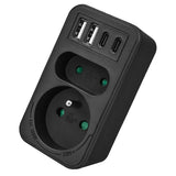 Toma de corriente Maclean x2 + 4xUSB, divisor con 2 tomas, 2xUSB A, 2xUSB C PD 20W, 1x16A + 1x6A, MCE249 F/B, 3 piezas
