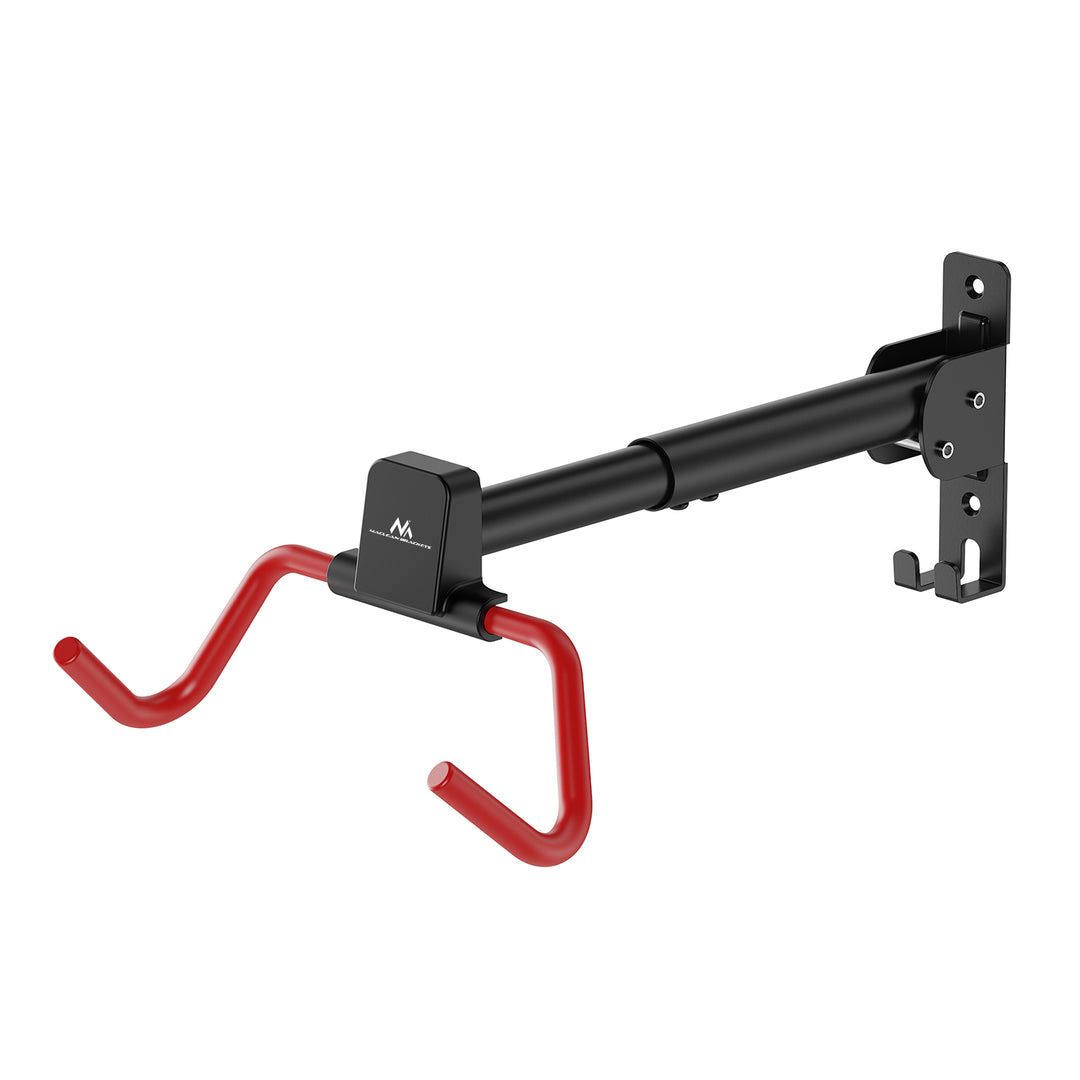 Soporte/colgador de pared para bicicletas Maclean, horizontal, acero, carga máxima de 30 kg, ángulo ajustable, MC-172