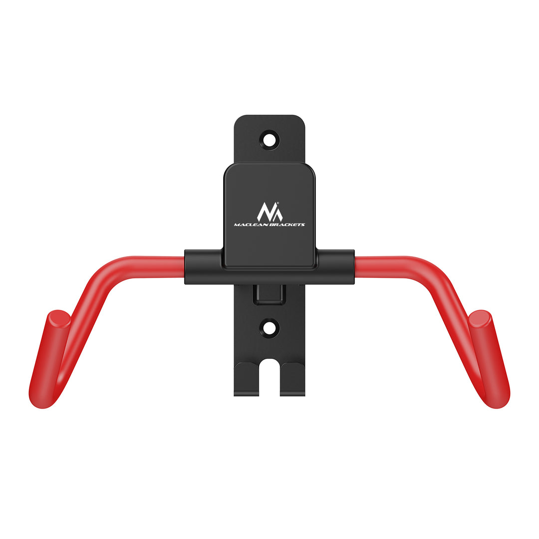 Soporte/colgador de pared para bicicletas Maclean, horizontal, acero, carga máxima de 30 kg, ángulo ajustable, MC-172