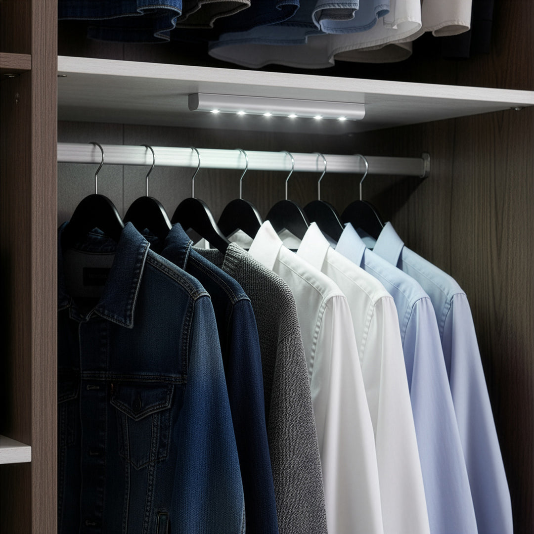 Lámpara de cocina bajo armario Maclean 6LED, oblonga, con sensor de movimiento, 5xAA, MCE123 + 5x pila alcalina AAA Varta Industrial