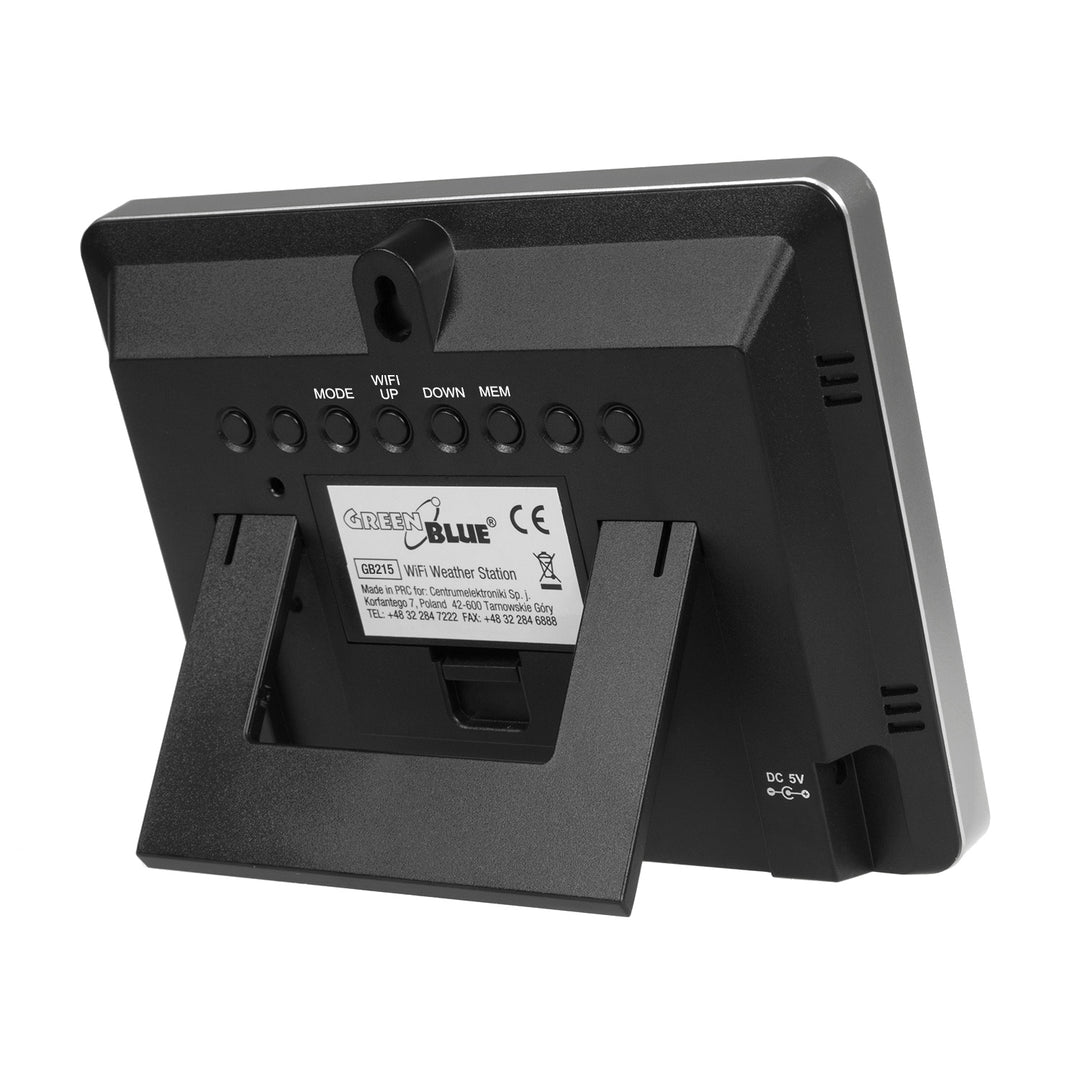 Estación meteorológica WiFi GreenBlue, compatible con TUYA, sensor exterior, calendario, previsión meteorológica, barómetro, adaptador de corriente, pilas, GB215