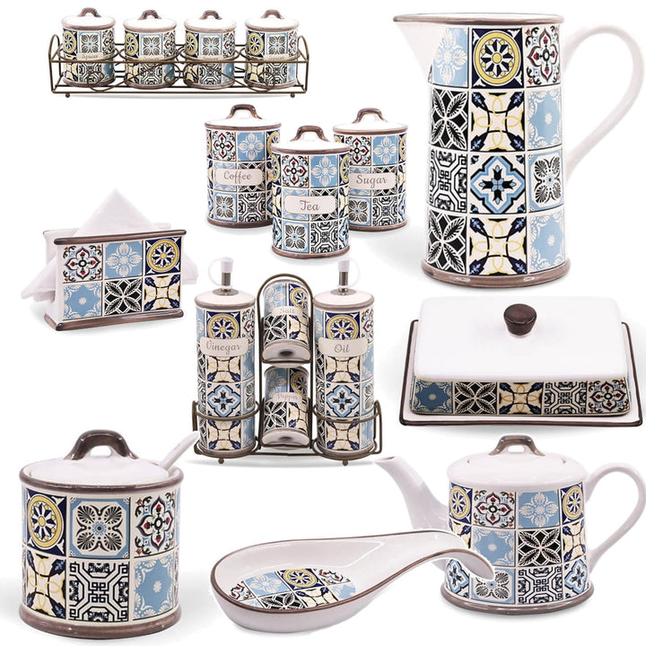 Vacaciones en Oporto Juego de utensilios de cocina de cerámica Maestro