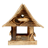 Comedero para pájaros Woodok, de madera, cocido, gancho para colgar + alpiste 1kg