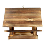 Comedero para pájaros Woodok, de madera, cocido, gancho para colgar + alpiste 1kg