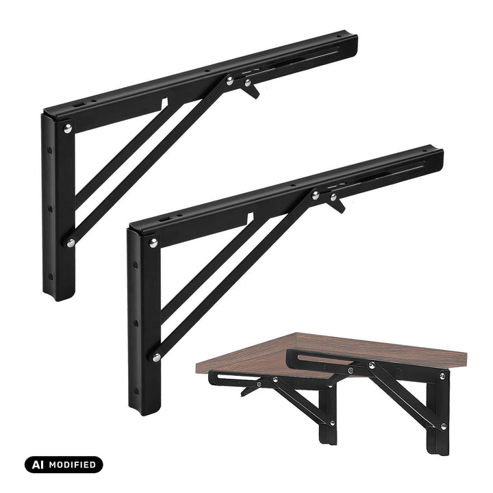 Soporte plegable para estantería de pared Maclean, mín. 250 mm, máx. 500 mm, máx. 50 kg, 2 unidades, MC-194