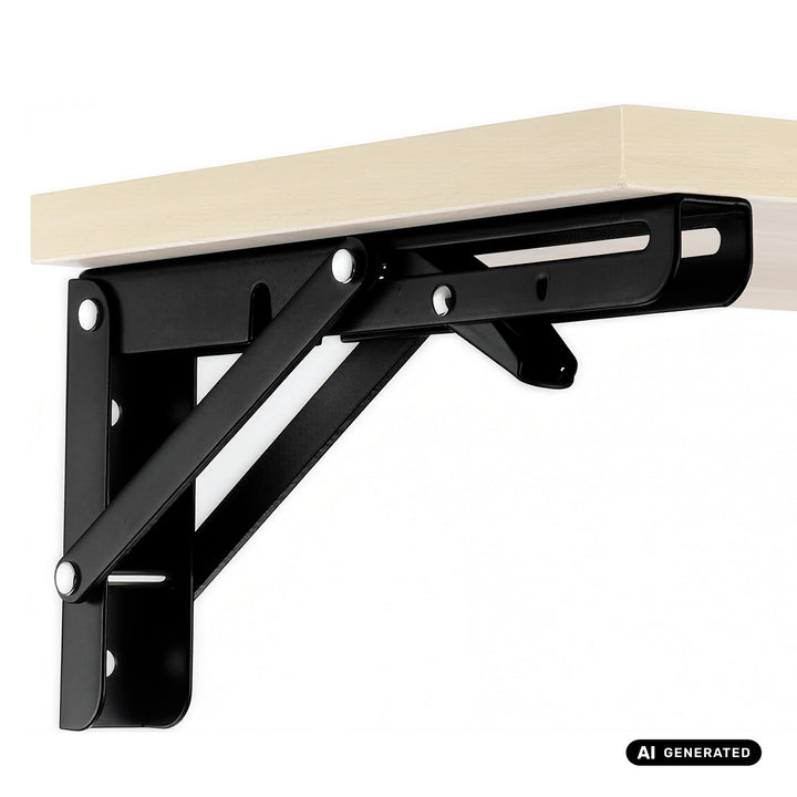 Soporte plegable para estantería de pared Maclean, mín. 300 mm, máx. 600 mm, máx. 50 kg, 2 unidades, MC-195