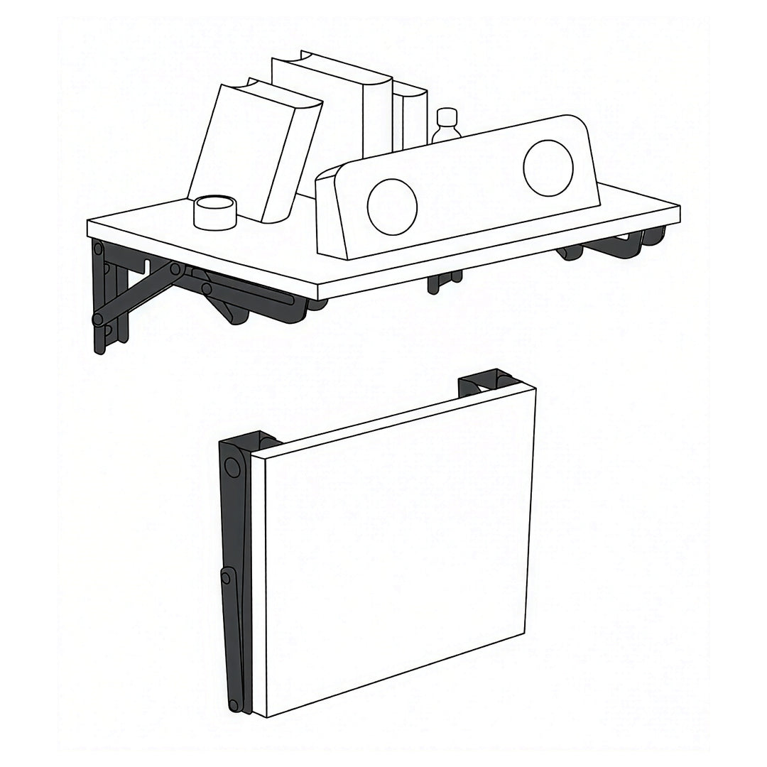 Soporte plegable para estantería de pared Maclean, mín. 350 mm, máx. 700 mm, máx. 50 kg, 2 unidades, MC-196
