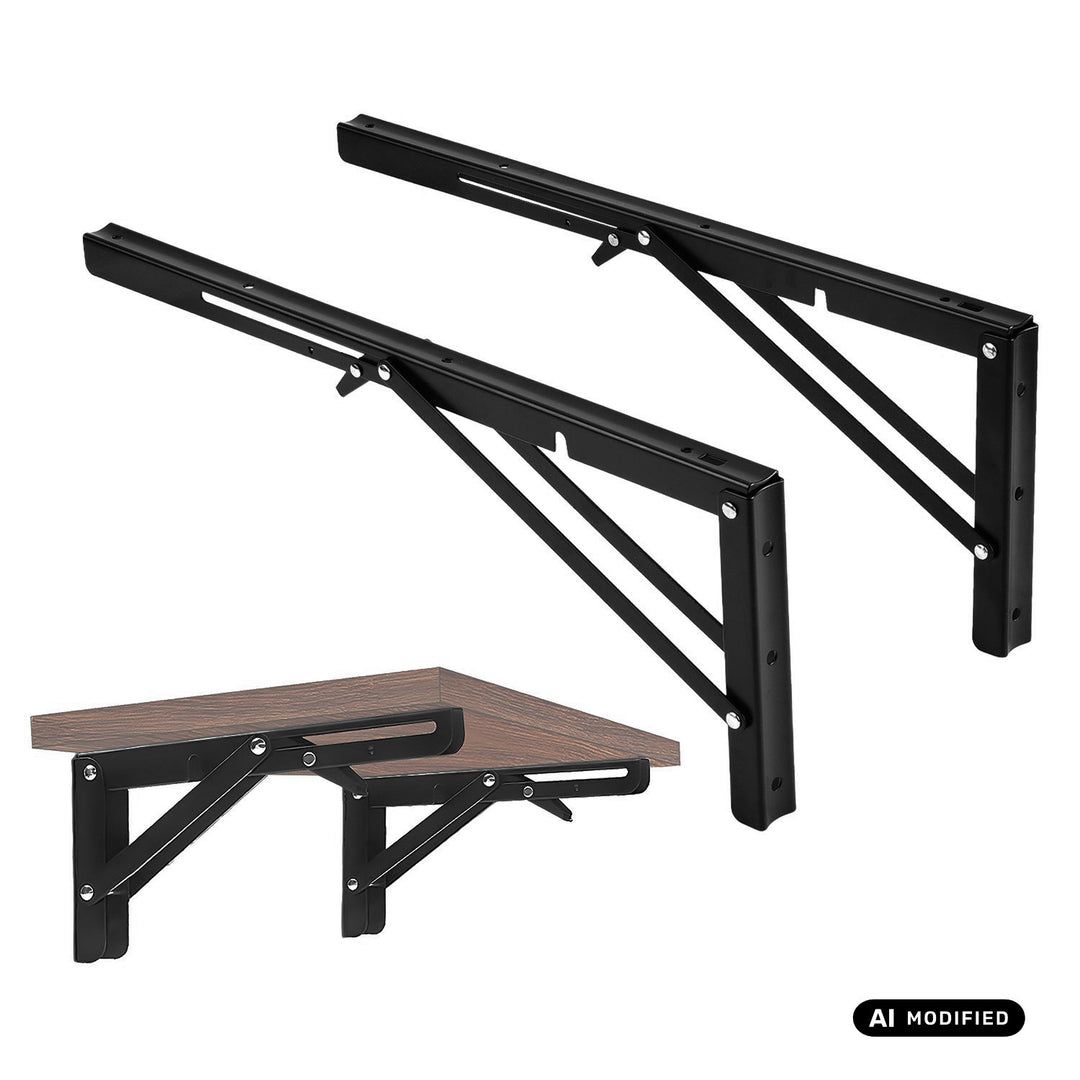 Soporte plegable para estantería de pared Maclean, mín. 350 mm, máx. 700 mm, máx. 50 kg, 2 unidades, MC-196