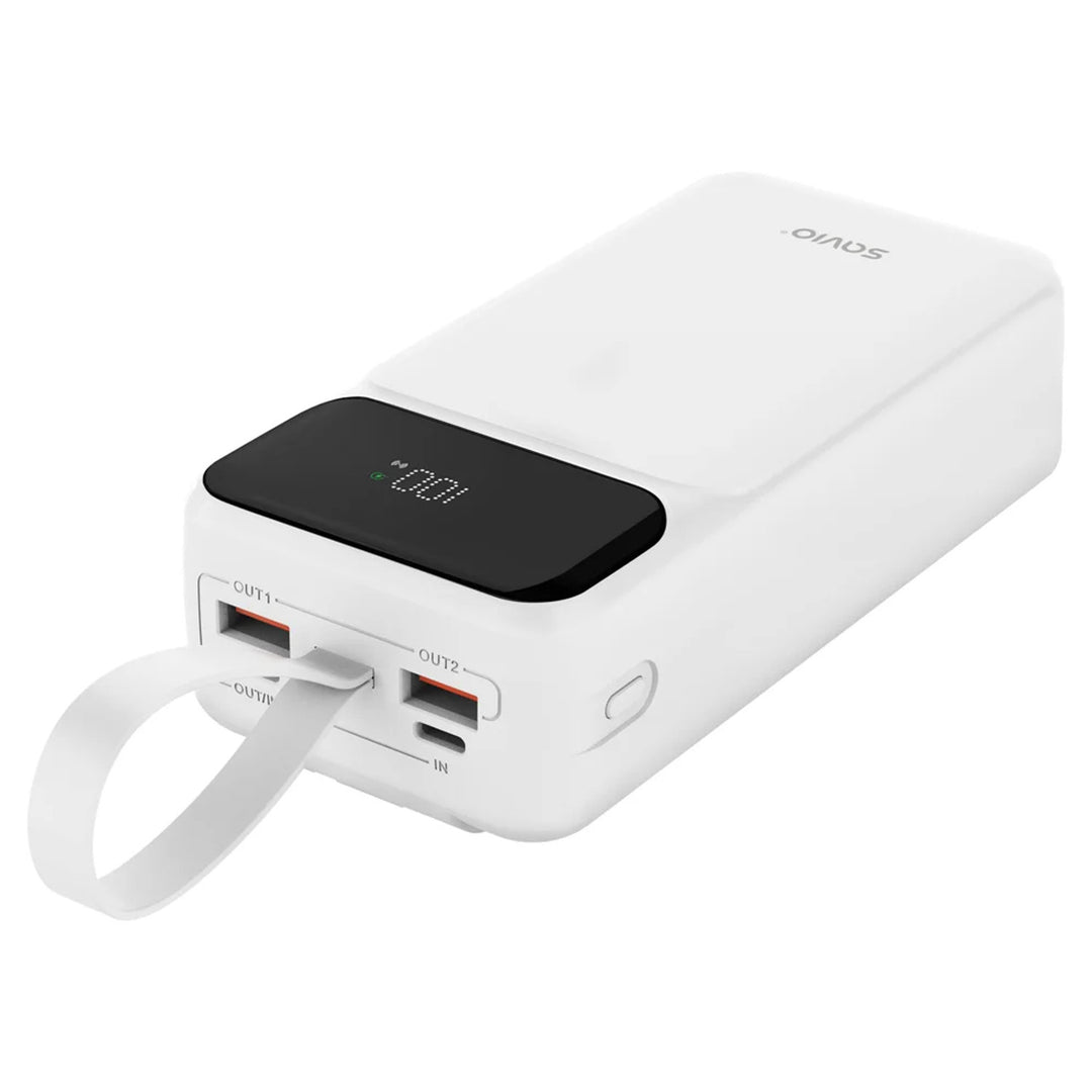 Powerbank SAVIO, 2 puertos USB, 1 puerto USB-C, carga rápida, Power Delivery, SAVBA-11