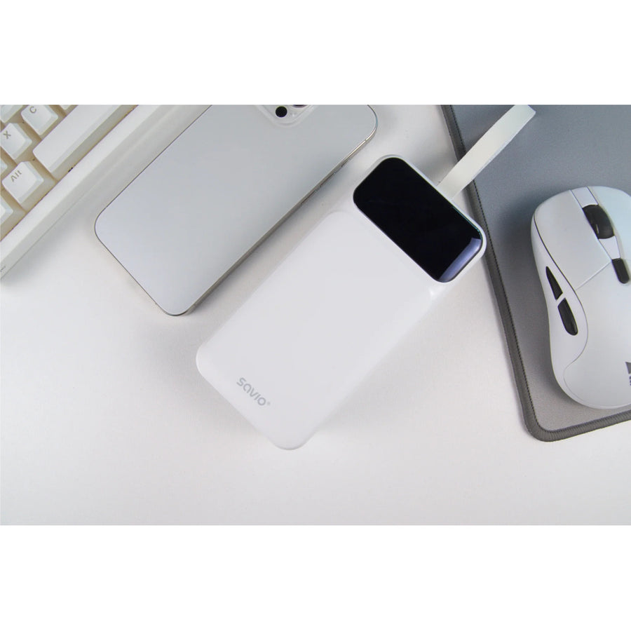 Powerbank SAVIO, 2 puertos USB, 1 puerto USB-C, carga rápida, Power Delivery, SAVBA-11