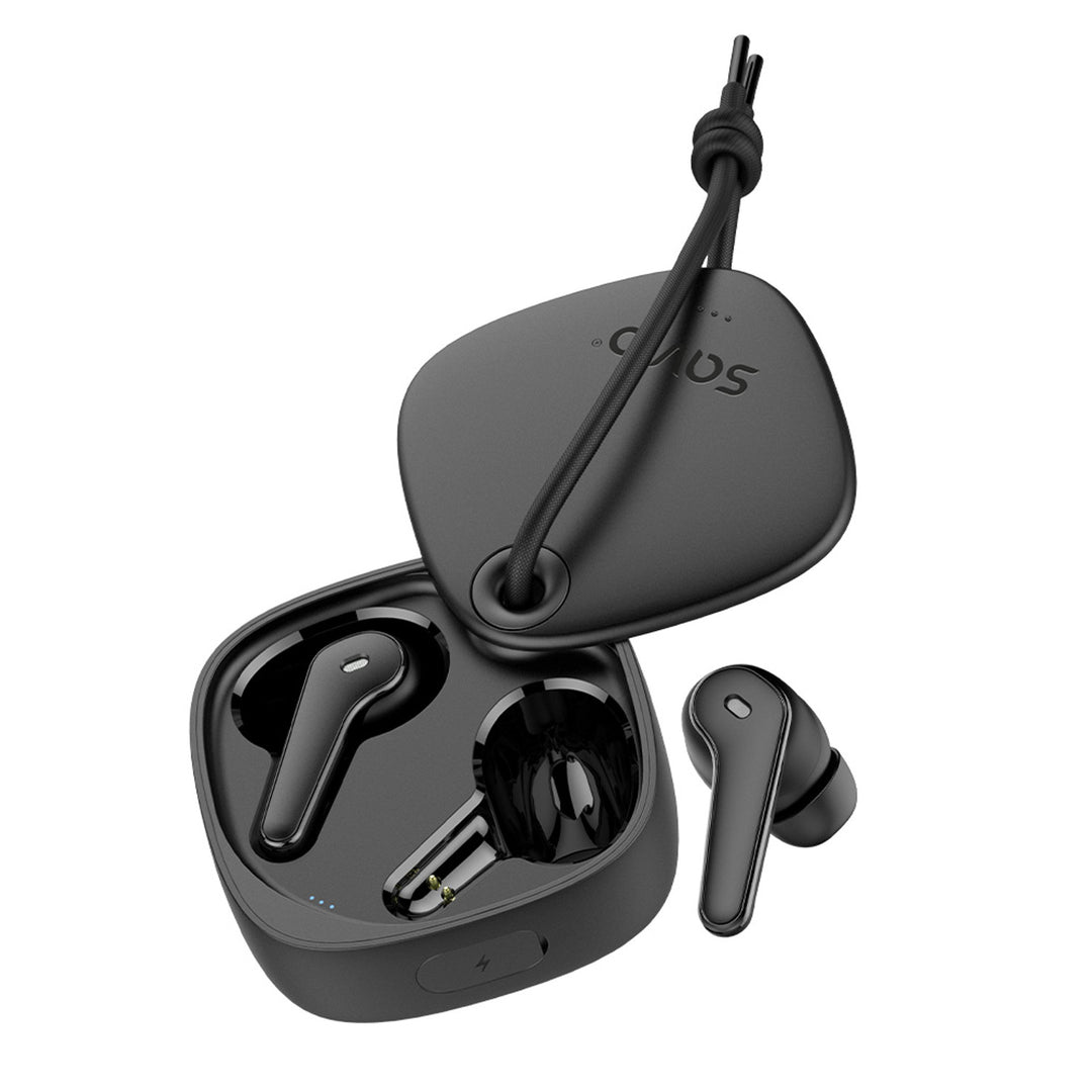 Auriculares inalámbricos Savio, Bluetooth 5.3, ENC, USB-C, negro, SAVSLTWS-11