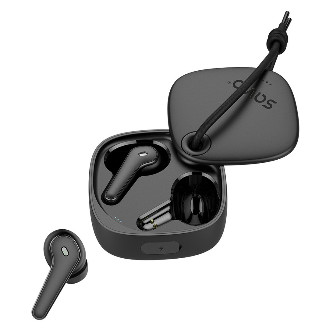 Auriculares inalámbricos Savio, Bluetooth 5.3, ENC, USB-C, negro, SAVSLTWS-11