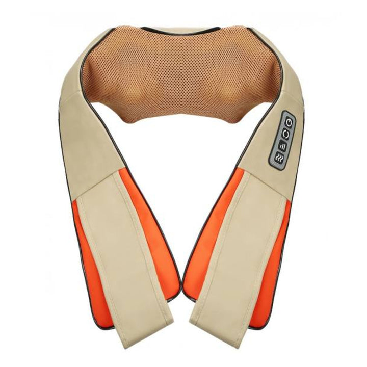 Masajeador de hombros LTC Shiatsu 6D, 3 velocidades, 5V, 24W, Función de calentamiento, Retroiluminación LED, Correas antideslizantes